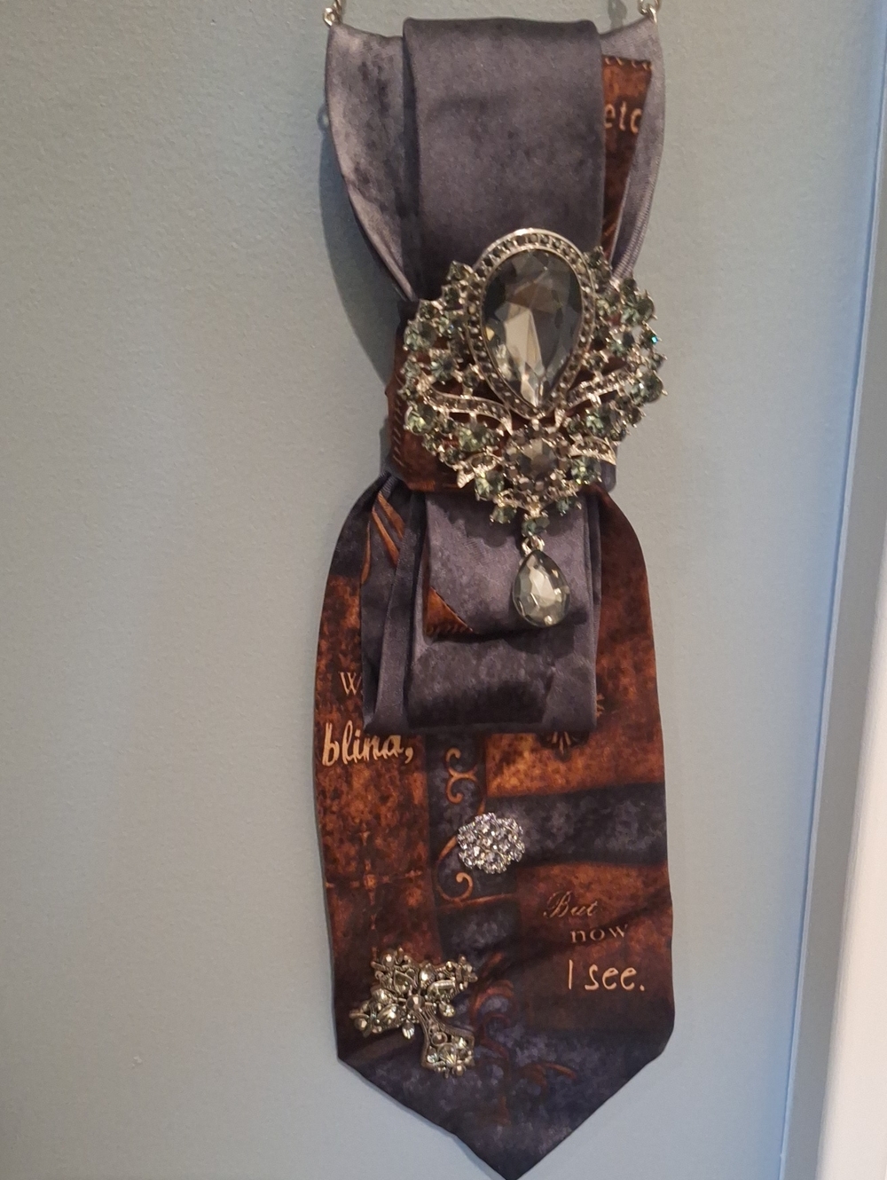Eagle's Wings Upcycled Necktie Necklace